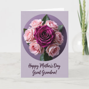 Striped Magenta Rose Thank You Card