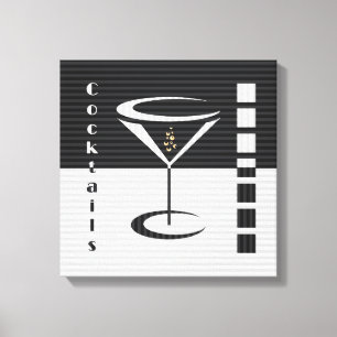 Striped Martini Canvas Print