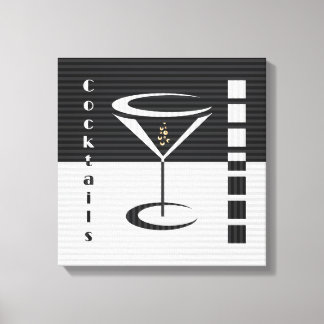 Striped Martini Canvas Print