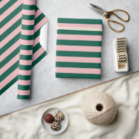Striped Modern Christmas Holiday Green Pink 