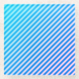 Striped Modern Coaster in Aqua and Pink