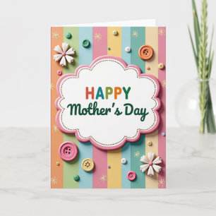 Striped Mothers Day Floral Art Card