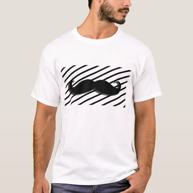 Striped Mustache T-Shirt -  (Front)