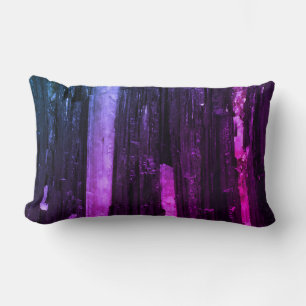 Striped Neon Pink and Purple Abstract Modern Lumbar Pillow