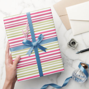 striped olive pink  wrapping paper
