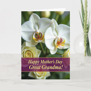 Striped Orchids Great Grandma Card