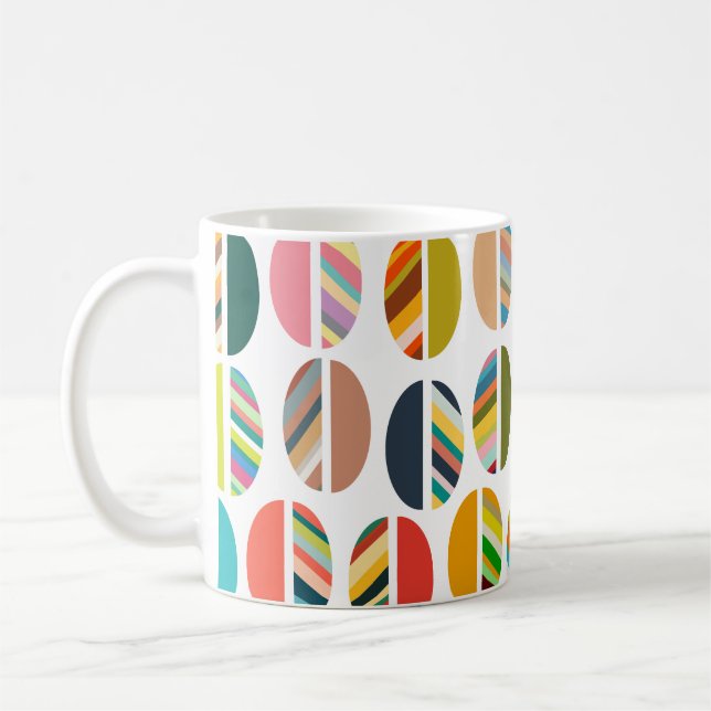 Striped Oval Halves  Coffee Mug (Left)