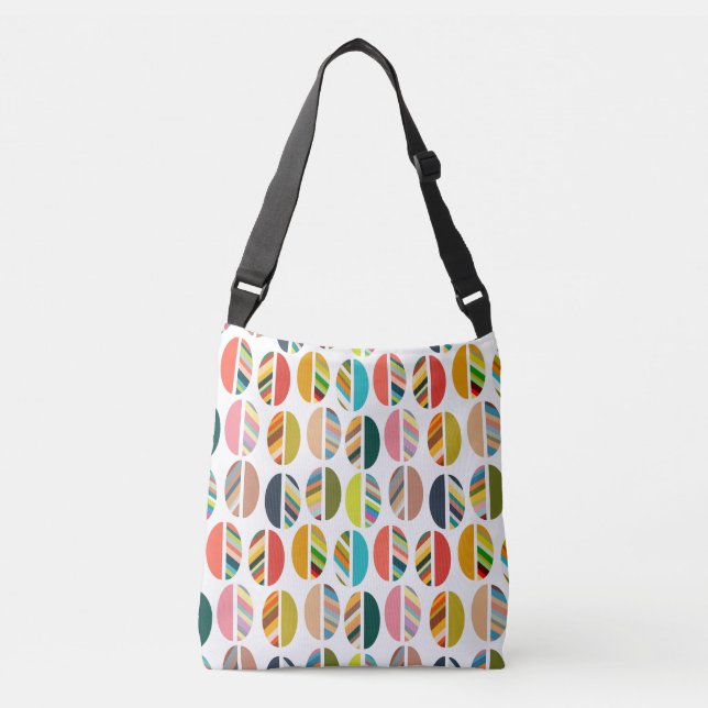 Striped Oval Halves  Crossbody Bag (Front)