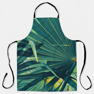 Striped Palm Leaf Toned Texture Apron