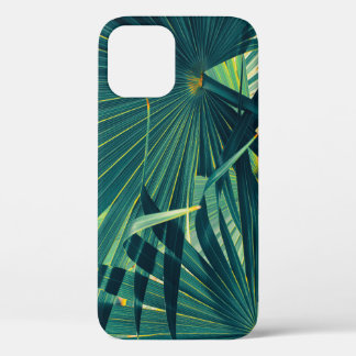 Striped Palm Leaf Toned Texture iPhone 12 Case