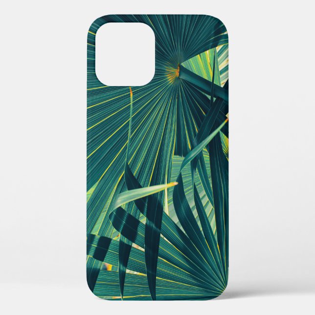 Striped Palm Leaf Toned Texture Case-Mate iPhone Case (Back)