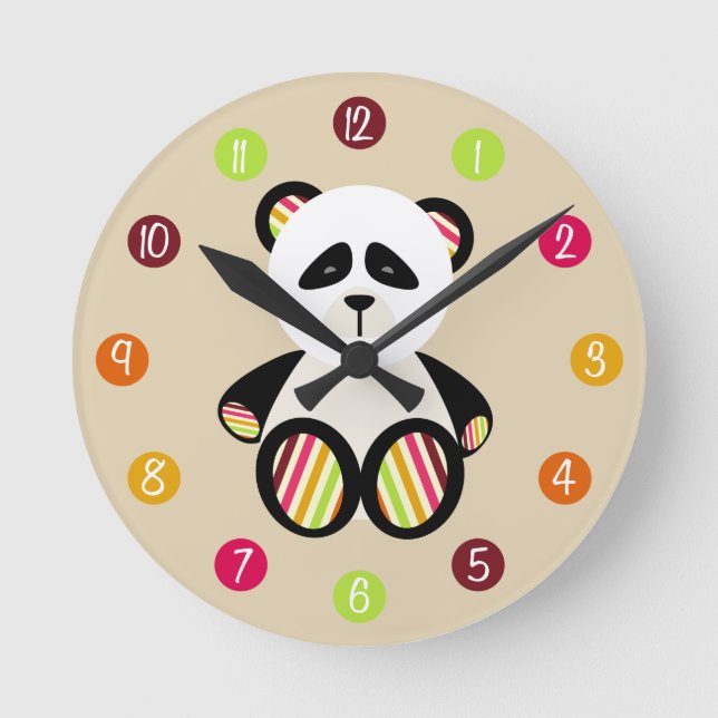 Striped Panda Clock (Front)