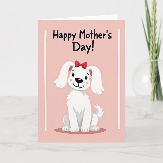Striped Pastel Puppy Card (Front)
