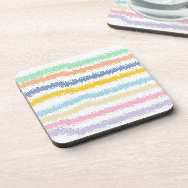 Striped Pastels Coaster (Left Side)