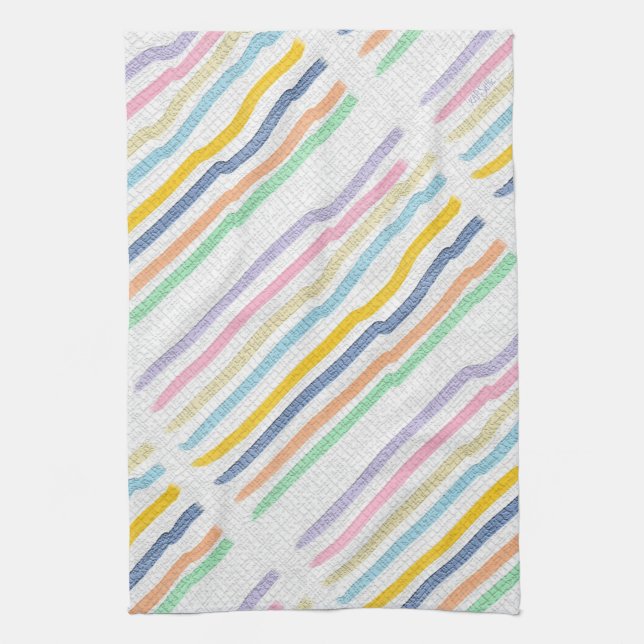 Striped Pastels Kitchen Towel (Vertical)