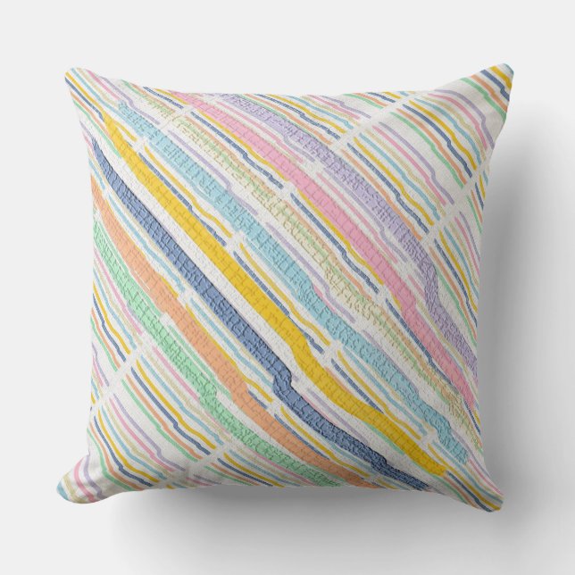 Striped Pastels Throw Pillow (Front)