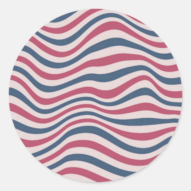 Striped pattern 2 classic round sticker (Front)