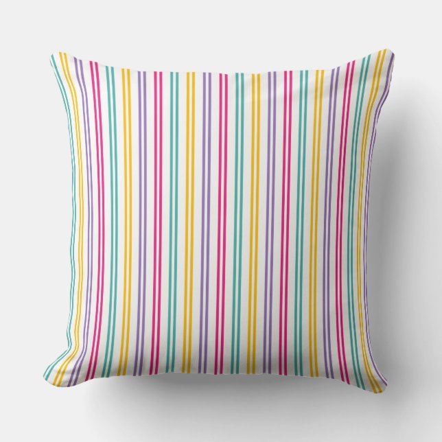 Striped Pattern: A Splash of Colourful Design Throw Pillow (Front)