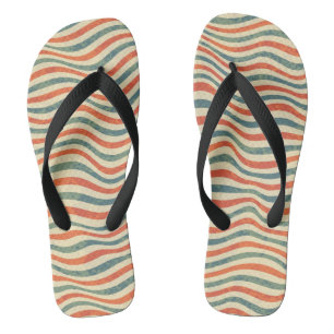 Striped pattern flip flops