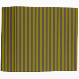 Striped pattern in chocolate brown and olive green binder