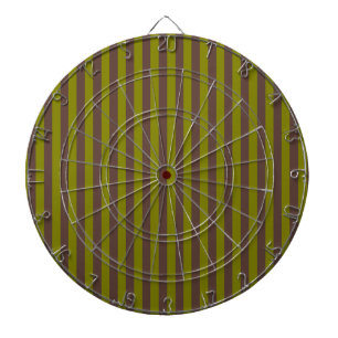 Striped pattern in chocolate brown and olive green dartboard
