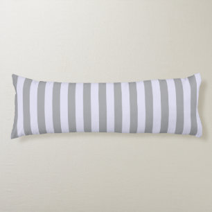 Striped pattern in grey and lavender body pillow