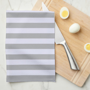 Striped pattern in grey and lavender kitchen towel
