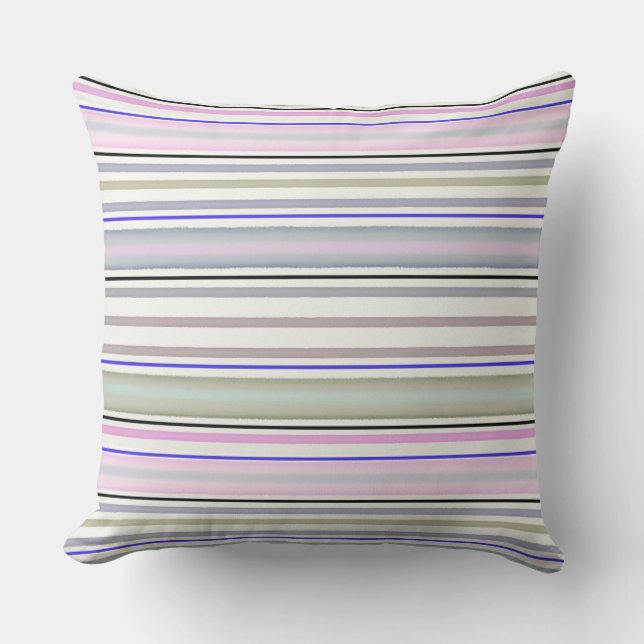 Striped pattern throw pillow (Front)
