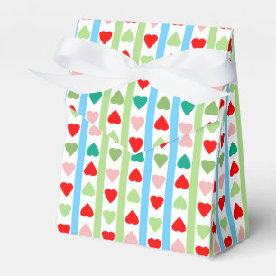 Striped pattern with hearts for Valentine's day Favor Box