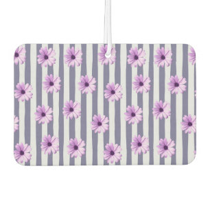 striped pattern with purple daisies air freshener