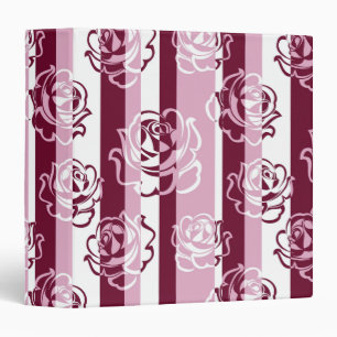 Striped pattern with roses binder
