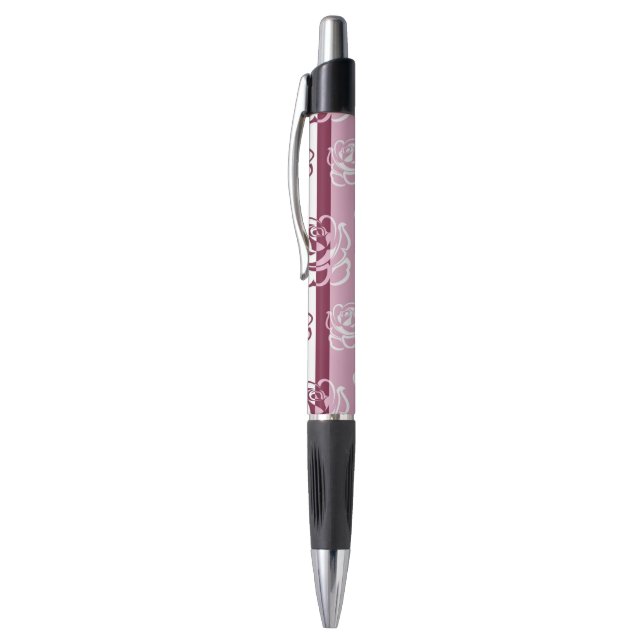 Striped pattern with roses pen (Top (Vertical))