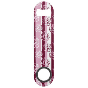 Striped pattern with roses speed bottle opener