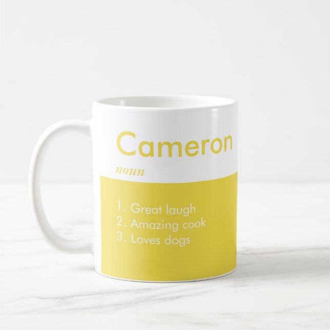 Striped Personalized Coffee Mug (Left)