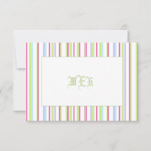 Striped Personalized Notecard