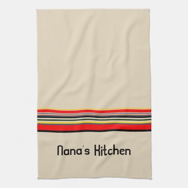 Striped - Personalized Text Kitchen Towel (Vertical)