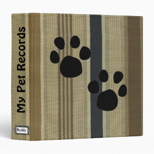 Striped pet records binder