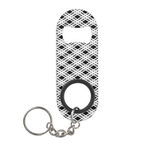 Striped Plaid Pattern Keychain Bottle Opener