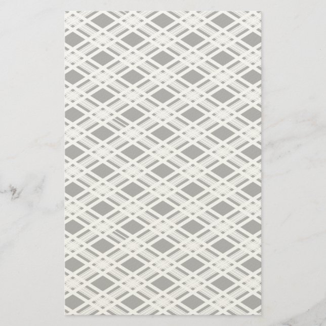Striped Plaid Pattern Stationery (Front)