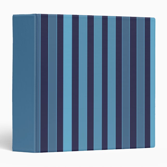 Striped plain pattern retro blue binder (Front/Spine)