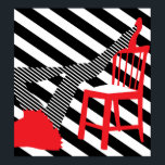 Striped Pop art. Red, black, white cool silhouette Poster<br><div class="desc">Striped Pop art. Red, black, white cool silhouette If you didn't find a product what you want with my design in our store, be free to contact me and I will create it for you. Thank you for your attention to our shop. Making designs is our big love! And we'll...</div>