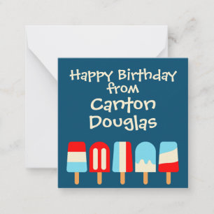 Striped Popsicles Personalized Gift Enclosure Card