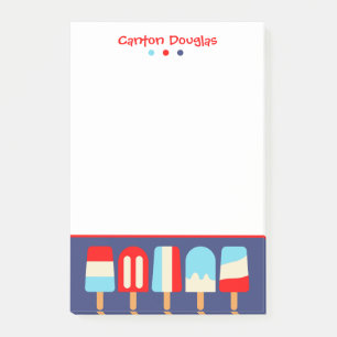 Striped Popsicles Personalized Post-it Notepad