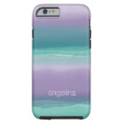 Striped Purple and Teal Watercolor Custom Name