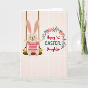 Striped Rabbit Easter Card