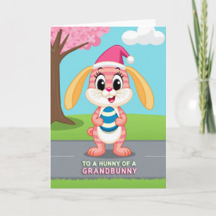 Striped Rabbit Egg Occasion Card