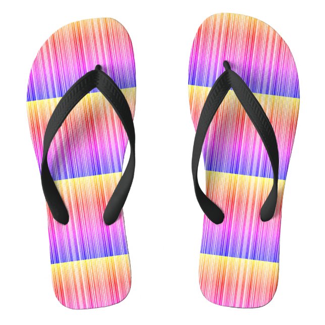 Striped rainbow colors flip flops (Footbed)