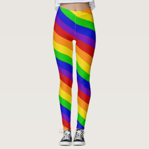 Striped Rainbow Colours Leggings PRIDE Colourful