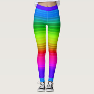 Striped rainbow leggings