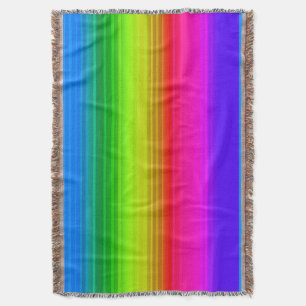 Striped rainbow throw blanket